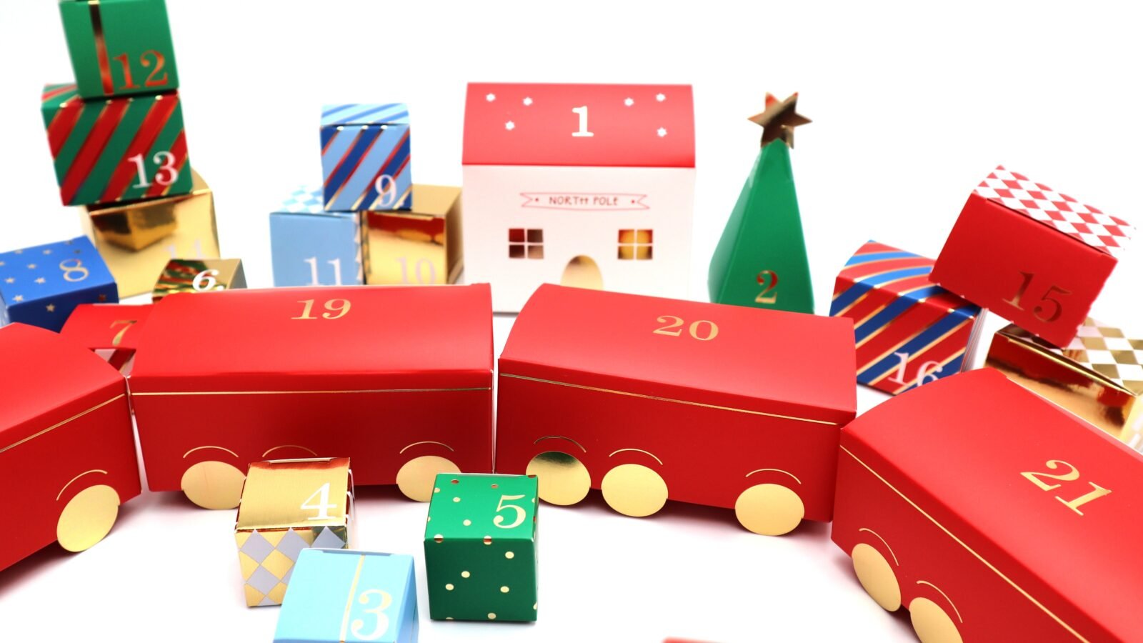 Anthropologie Beauty Advent Calendar with festive packaging and 24 numbered doors